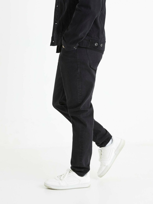 Celio Čierne pánske džínsy slim fit Celio C25