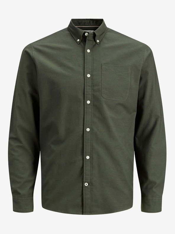 Jack & Jones Pánska ľahká košeľa Jack & Jones Oxford Khaki