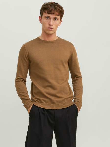 Jack & Jones Hnedý pánsky sveter Jack & Jones Basic