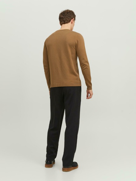 Jack & Jones Hnedý pánsky sveter Jack & Jones Basic