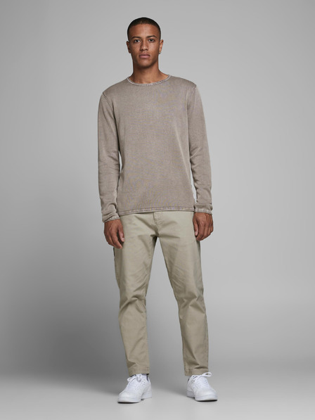 Jack & Jones Svetlohnedý pánsky sveter Jack & Jones Leo