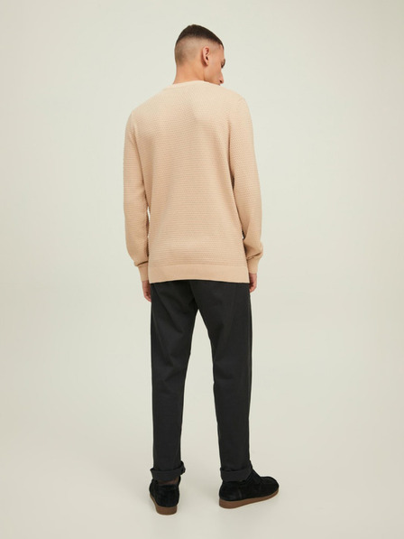 Jack & Jones Béžový pánsky vzorovaný sveter Jack & Jones Atlas