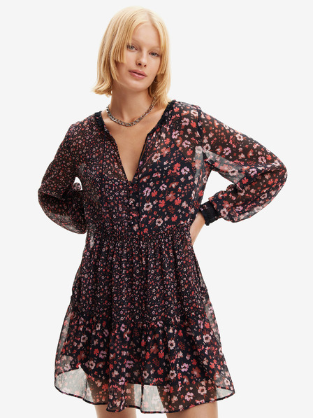 Desigual Vínové dámske kvetinové šaty Desigual Duque