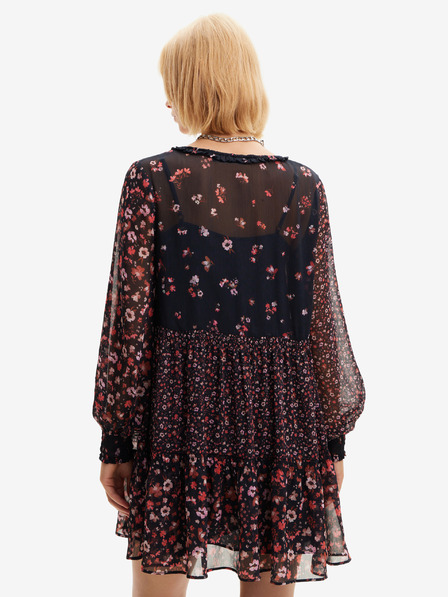 Desigual Vínové dámske kvetinové šaty Desigual Duque