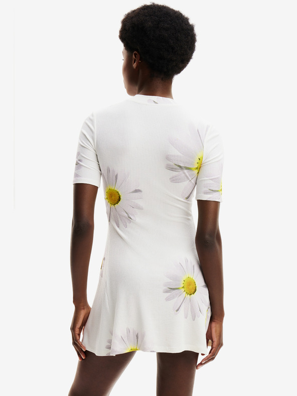 Desigual Desigual Margaritas biele dámske kvetované šaty