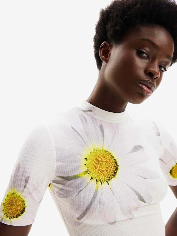 Desigual Desigual Margaritas biele dámske kvetované šaty