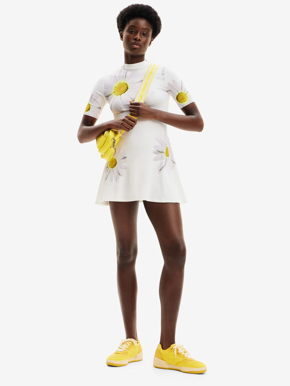 Desigual Desigual Margaritas biele dámske kvetované šaty