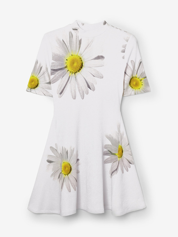 Desigual Desigual Margaritas biele dámske kvetované šaty