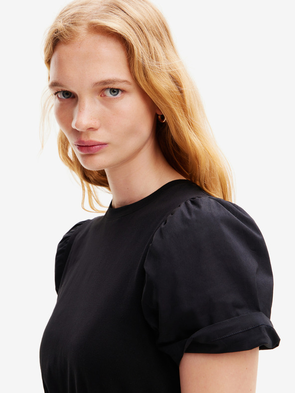 Desigual Bielo-čierne dámske kvetinové midi šaty Desigual Marlon