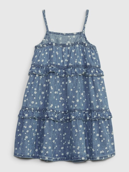 GAP Baby džínsové šaty s volánikmi GAP