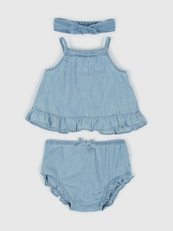 GAP Baby džínsový set s čelenkou GAP