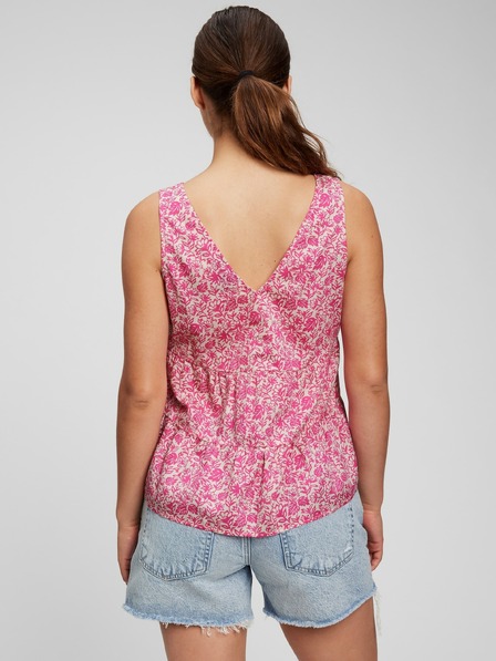 GAP Bavlnený kvetovaný crop top GAP