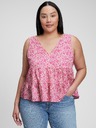 GAP Bavlnený kvetovaný crop top GAP