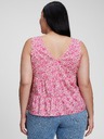 GAP Bavlnený kvetovaný crop top GAP