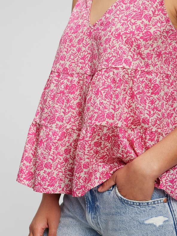 GAP Bavlnený kvetovaný crop top GAP