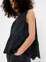 GAP Bavlnený peplum crop top s čipkou GAP