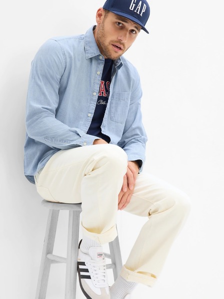 GAP Chambray košeľa s dlhým rukávom GAP