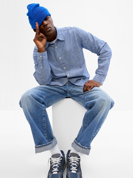 GAP Chambray košeľa s dlhým rukávom GAP