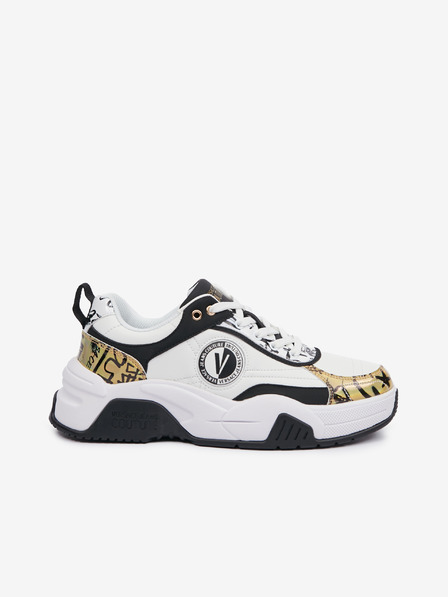 Versace Jeans Couture Čiernobiele pánske tenisky s koženými detailmi Versace Jeans Couture Fondo Stargaze 01