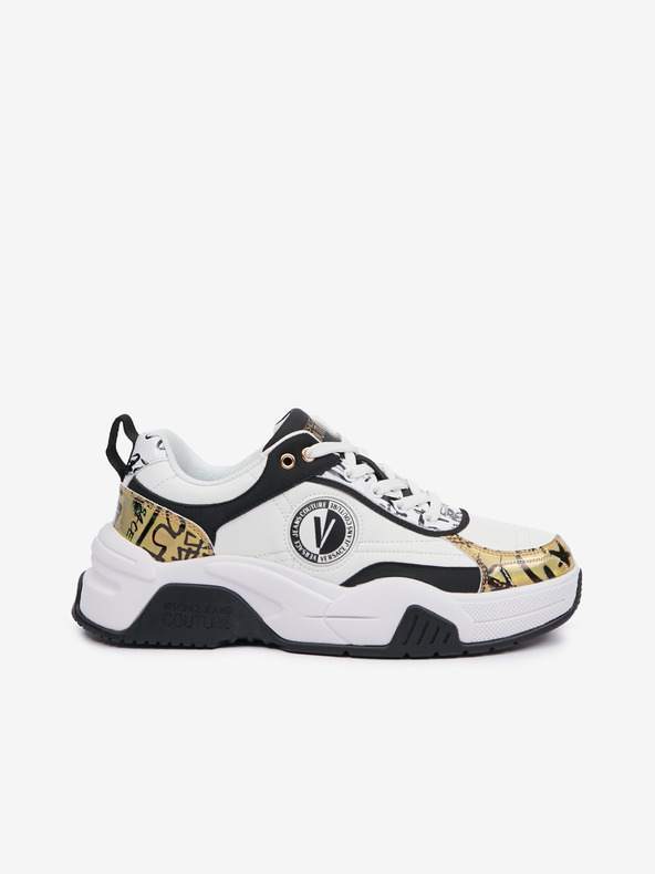 Versace Jeans Couture Čiernobiele pánske tenisky s koženými detailmi Versace Jeans Couture Fondo Stargaze 01