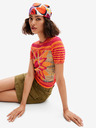 Desigual Desigual Sun Blue dámske oranžové pletené tričko