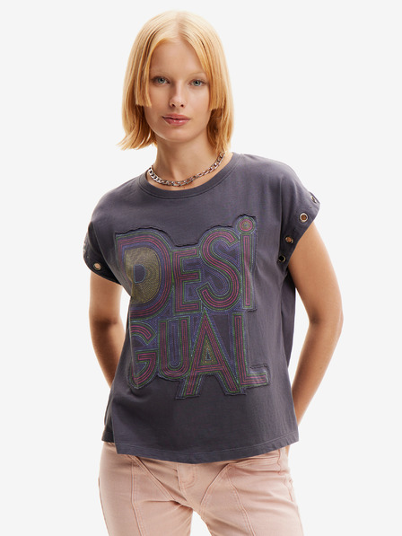 Desigual Tmavošedé dámske tričko Desigual Berlin