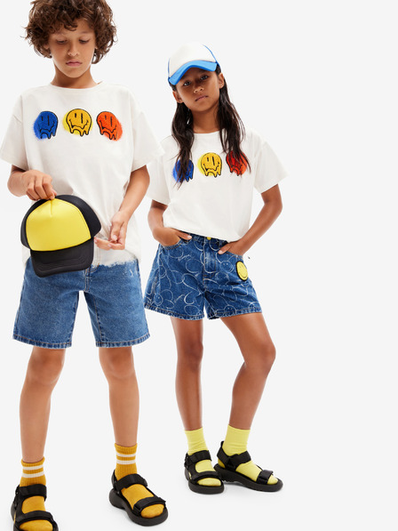 Desigual Biele detské tričko Desigual Asher