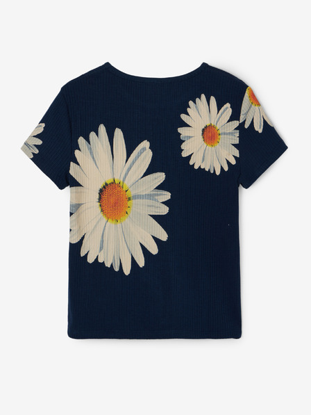 Desigual Desigual Danerys tmavomodré dievčenské kvetované tričko