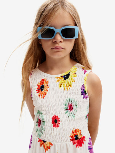 Desigual Desigual Delia Biely dievčenský kvetinový overal
