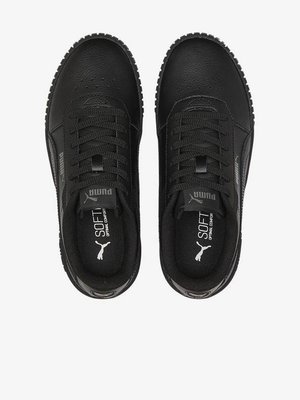 Puma Čierne dámske kožené tenisky Puma Carina 2.0