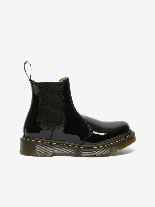 Dr. Martens Čierne dámske lesklé kožené topánky Dr. Martens 2976 Chelsea Boots
