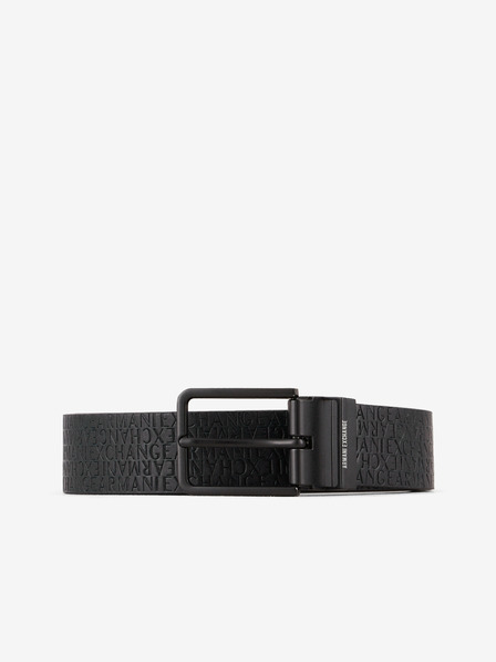 Armani Exchange Čierny pánsky kožený opasok Armani Exchange
