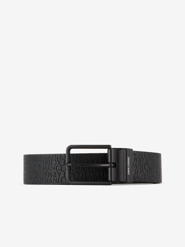 Armani Exchange Čierny pánsky kožený opasok Armani Exchange
