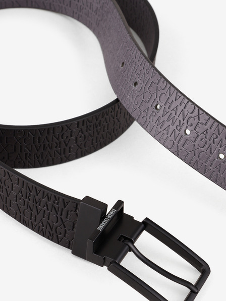 Armani Exchange Čierny pánsky kožený opasok Armani Exchange