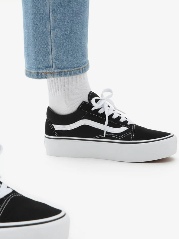 Vans Čierne semišové tenisky na platforme VANS Old Skool