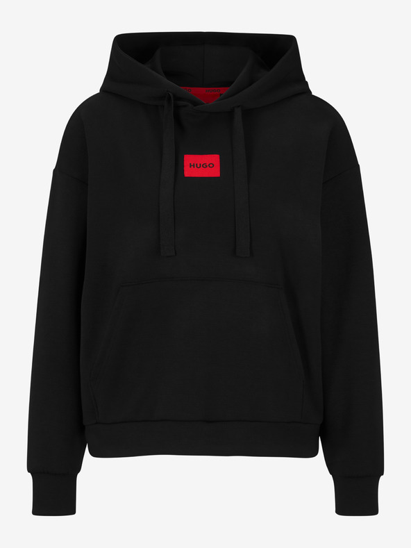 HUGO HUGO čierna dámska mikina s kapucňou