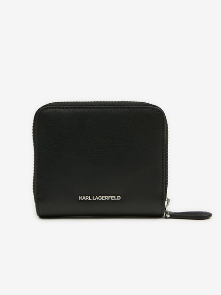 Karl Lagerfeld Čierna dámska kožená peňaženka KARL LAGERFELD Ikonik