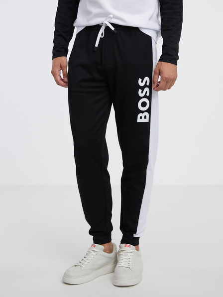 BOSS Bielo-čierne pánske tepláky Hugo Boss