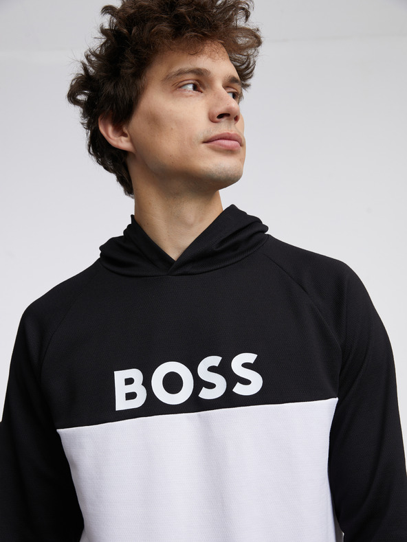 BOSS Biela a čierna pánska mikina Hugo Boss