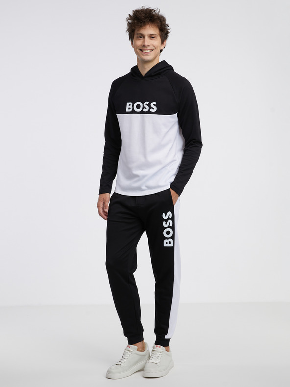 BOSS Biela a čierna pánska mikina Hugo Boss
