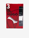HUGO Súprava troch dámskych čiernobielych nohavičiek HUGO