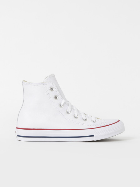 Converse Biele členkové kožené tenisky Converse Chuck Taylor All Star Leather