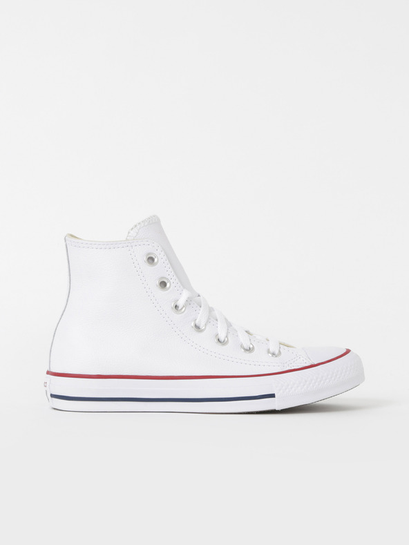 Converse Biele členkové kožené tenisky Converse Chuck Taylor All Star Leather