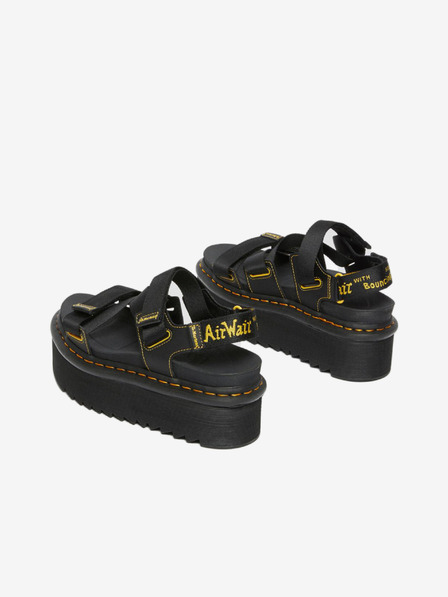 Dr. Martens Čierne dámske kožené sandále na platforme Dr. Martens Kimber