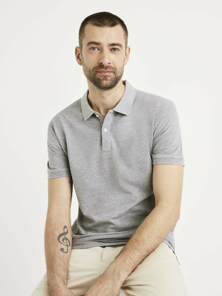 Celio Šedá pánska polokošeľa Celio