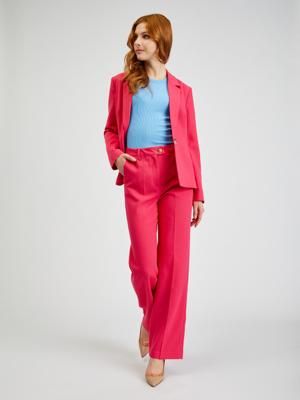 Orsay Tmavo ružové dámske nohavice rozšíreného strihu ORSAY