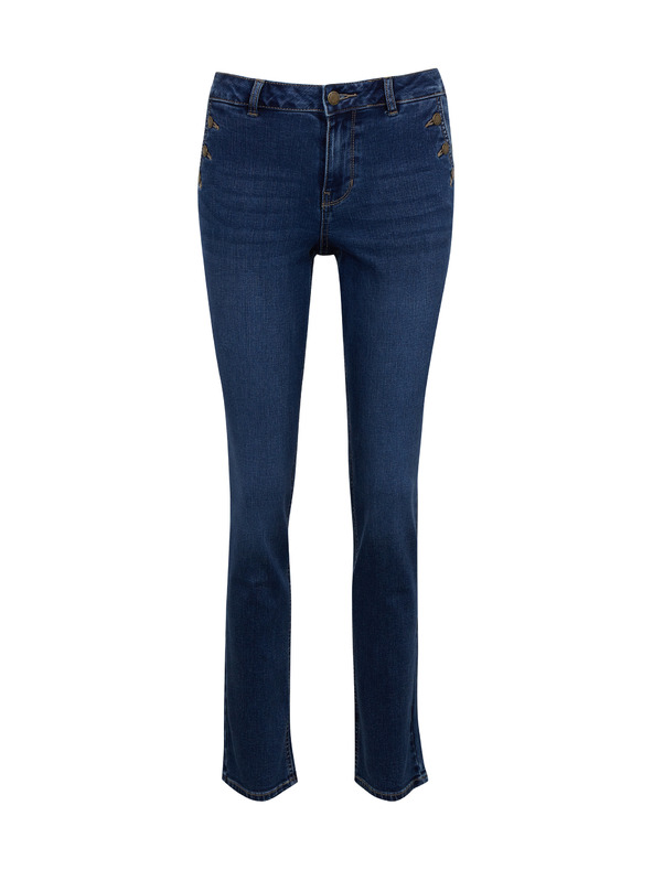 Orsay Tmavomodré dámske džínsy rovného strihu ORSAY