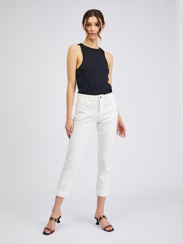 Orsay Biele dámske džínsy s výstrihom ORSAY