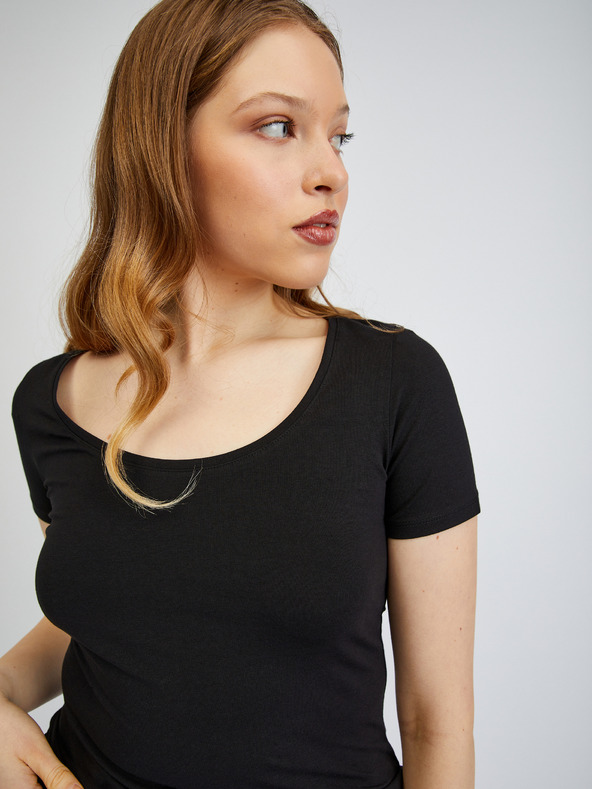 Orsay Čierne dámske základné tričko ORSAY