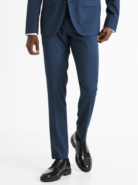 Celio Modré pánske oblekové nohavice Celio Doarmure